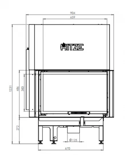 EEK A+ - Eck-Kamineinsatz HITZE Albero AL14RG.H DECO Mit Schiebetür, Seitenglas Rechts -14kW – Bild 6