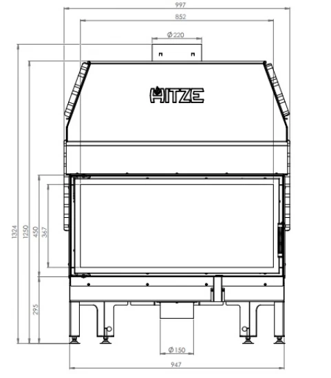 EEK A+ - XXL-Kamineinsatz HITZE Albero AL19S.H DECO -19kW – Bild 5