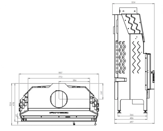 EEK A+ - XXL-Kamineinsatz HITZE Albero AL19S.H DECO -19kW – Bild 6