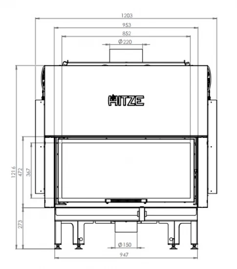 EEK A+ - XXL-Kamineinsatz HITZE Albero AL19G.H DECO Mit Schiebetür -19kW – Bild 5