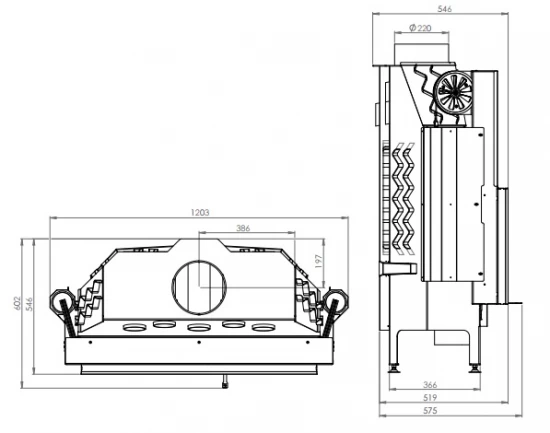 EEK A+ - XXL-Kamineinsatz HITZE Albero AL19G.H DECO Mit Schiebetür -19kW – Bild 6