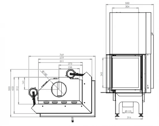 EEK A - Eck-Kamineinsatz HITZE Albero AL9RG.H DECO Mit Schiebetür, Rechts -9kW – Bild 7