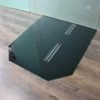 Sechseck 100x110cm Glas Schwarz - Funkenschutzplatte Kaminbodenplatte Glasplatte Unterlage Ofen