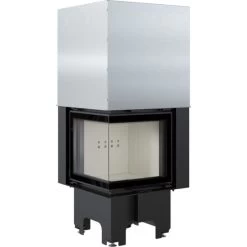 *EEK A+ ECK-Kamineinsatz Kratki VNL/480/480 Links, Gleichschenklig Mit Schiebetür - 8 KW