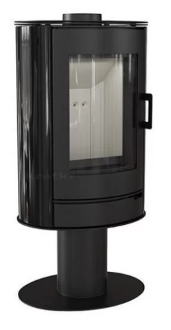 *EEK A - 360° Drehbarer Kaminofen Kratki KOZA AB S NO Mit Schwarzen Kacheln - 8 KW