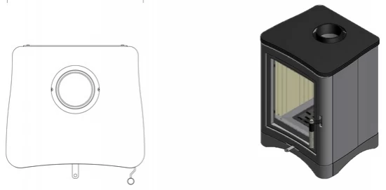 *EEK A - Guss-Kaminofen Kratki KOZA K5 Mit RRØ 130 Mm - 7 KW – Bild 7