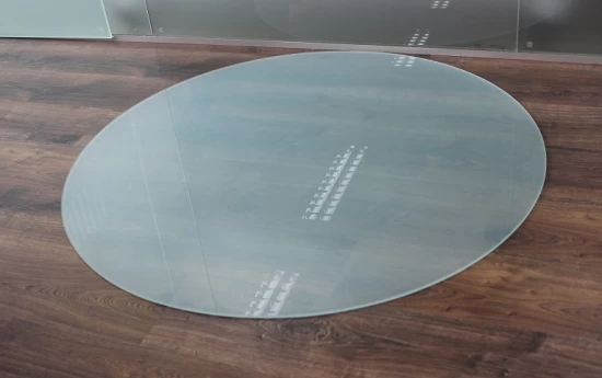 Kreis *Frosty* 90x90cm - Funkenschutzplatte Milchglas Kaminbodenplatte Glasplatte