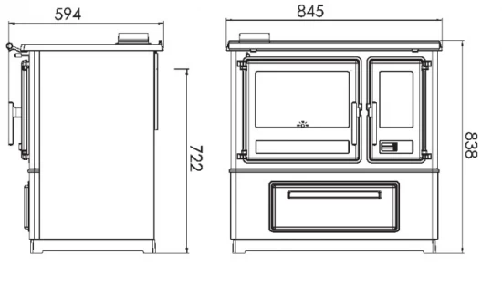 EEK A+ Küchenofen Holzherd Plamen Slavonac N Weiß, Linke Version - 8 KW Dauerbrandherd – Bild 4
