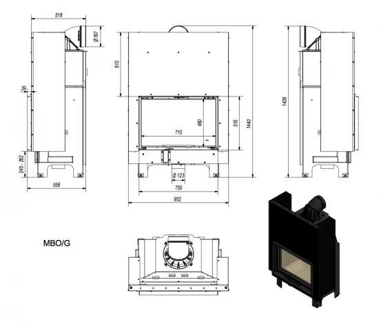*EEK A+ - Kamineinsatz Kratki MBO/G 15 Mit Schiebetür - 15 KW – Bild 4