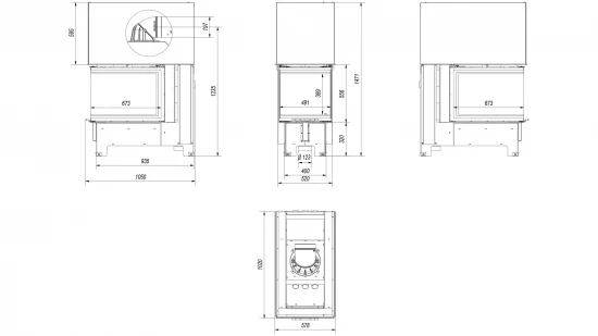 *EEK A - XXL-3-Scheiben-Kamineinsatz KRATKI NBU 11 Mit Schiebetür - 11 KW – Bild 4