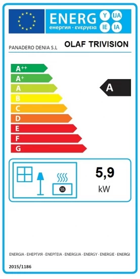 EEK A 3-Scheiben-Kaminofen Panadero OLAF TRIVISION, Raumluftunabh. -5,9kW – Bild 2
