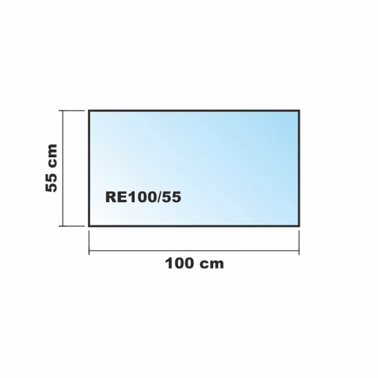 Saisonplatte Rechteck *Frosty* 100x55cm - Kamin-Vorlegeplatte Milchglas Funkenschutzplatte Kaminbodenplatte Glasplatte – Bild 2