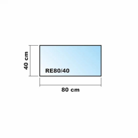 Saisonplatte Rechteck 80x40cm Glas Weiß - Kamin-Vorlegeplatte Funkenschutzplatte Kaminbodenplatte Glasplatte – Bild 2