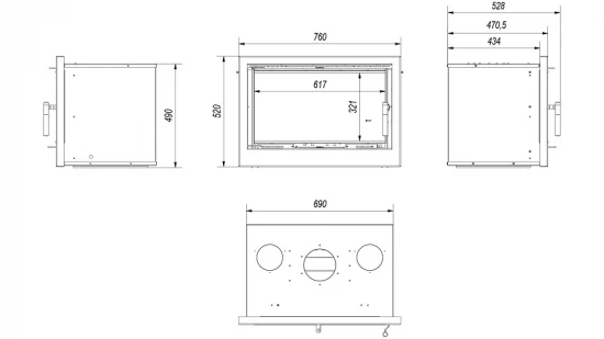 *EEK A+ - Kamineinsatz Kaminkassette Kratki Arke 8 Mit 8 KW Mit Warmluftgebläse – Bild 3