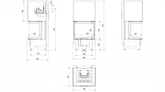 *EEK A - 3-Scheiben-Kamineinsatz KRATKI NBC 9 Mit Schiebetür - 9 KW – Bild 3