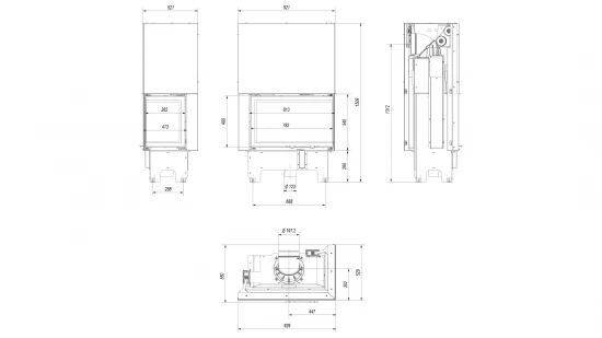 *EEK A+ ECK-Kamineinsatz Kratki VNP/810/410 Rechts Mit Schiebetür - 14 KW – Bild 5