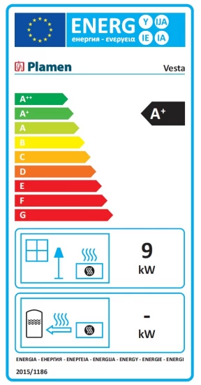 EEK A+ Gusskaminofen Plamen Vesta Rot - 9kW – Bild 2