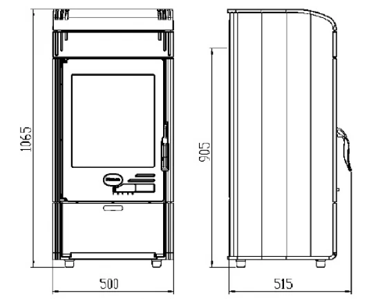 EEK A+ Gusskaminofen Plamen Vesta Rot - 9kW – Bild 3