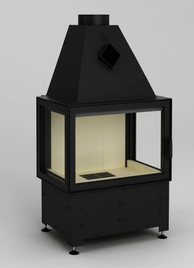 EEK A+ 3 Scheiben-Kamineinsatz HAJDUK VOLCANO 3PL - 11 KW